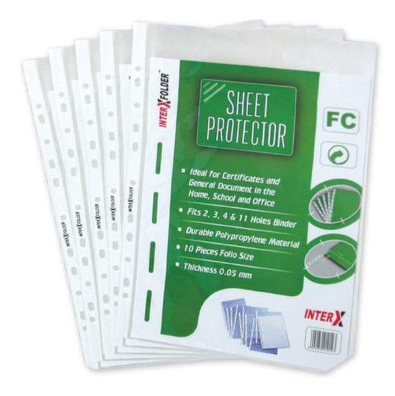 Sheet Protector F4 InterX- PP Pocket InterX F4- Plastik Pelindung File