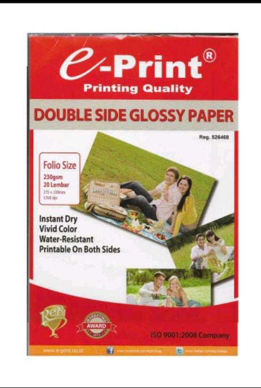 EPRINT GLOSSY F4 230gsm/pK20 / KERTAS FOTO
