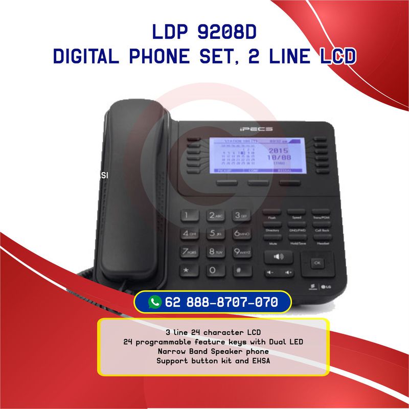 LDP 9208D Digital phone set, 2 Line LCD