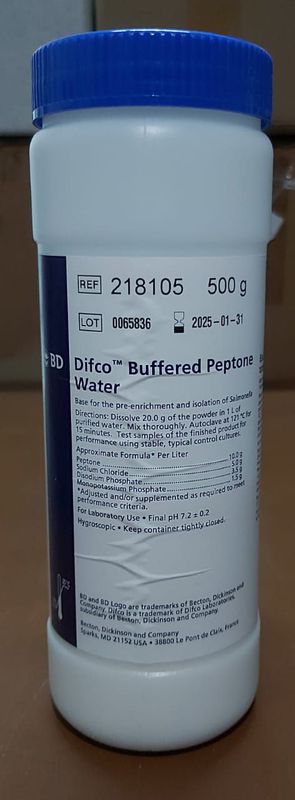 218105 BOTTLE BUFFERED PEPTONE WATER 500 G DIFCO