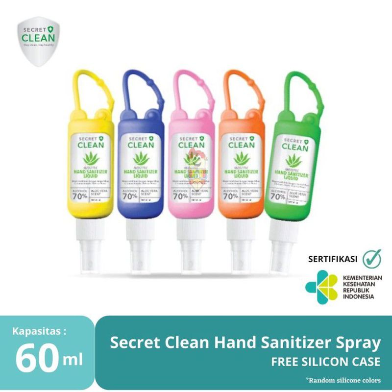 Secret Clean Hand Sanitizer Spray 60 ml FREE Silicon Case (Harga sudah ...