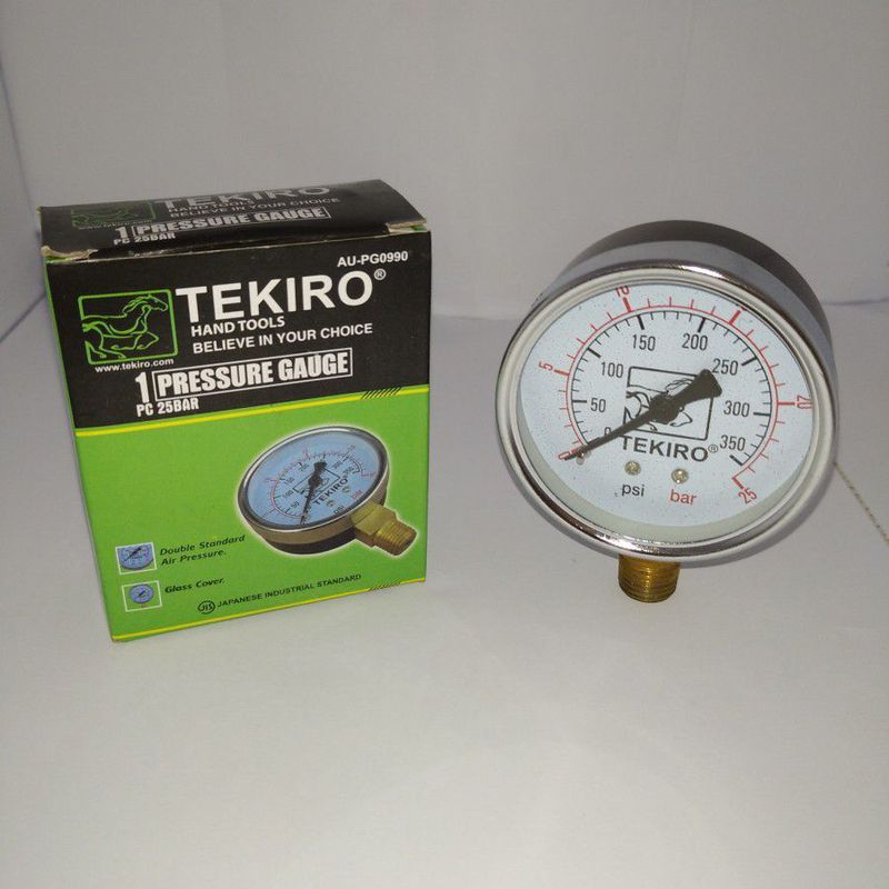 TEKIRO PRESSURE GAUGE MANOMETER TEKANAN ANGIN KOMPRESOR 25 BAR