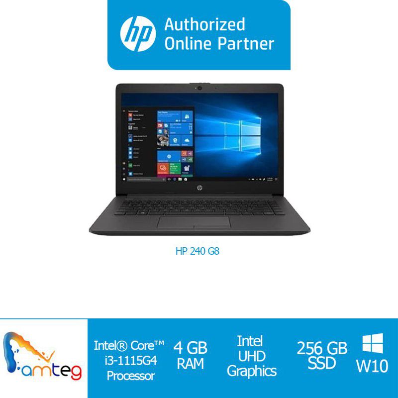 HP Laptop 240 G8 / Intel Core i3 / 4GB RAM / 256GB SSD / Win 11 Home ...