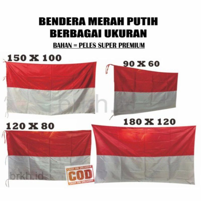 Bendera Merah Putih Uk X Cm Kain Satin Peles