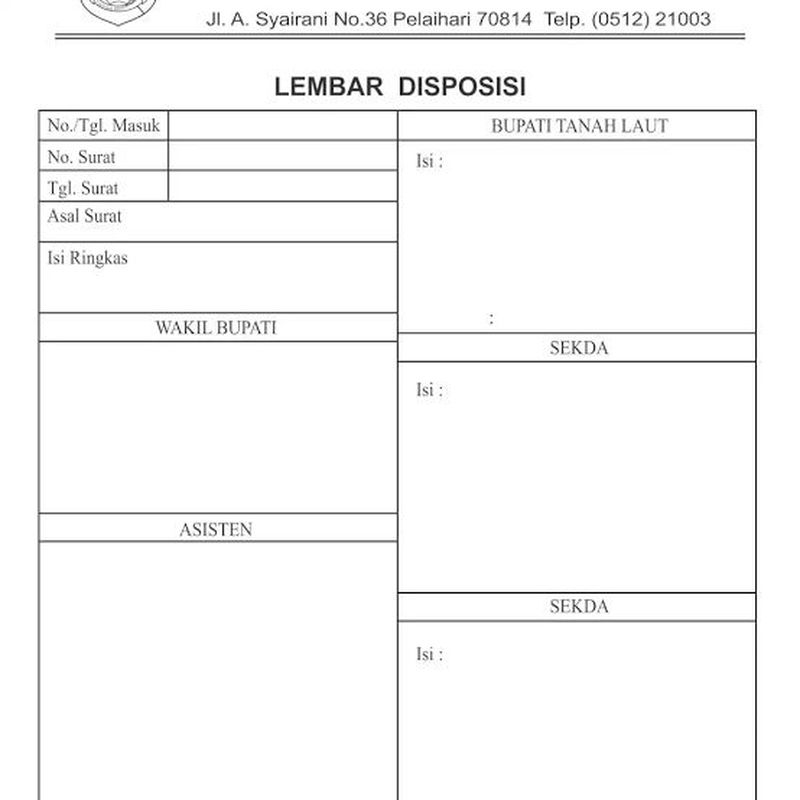 Cetak Lembar Disposisi