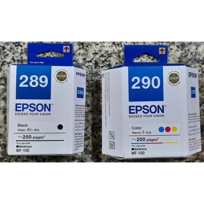 Tinta Epson T289 289 Black T290 290 Color Tinta Epson Wf100 Original Tri Color 8150