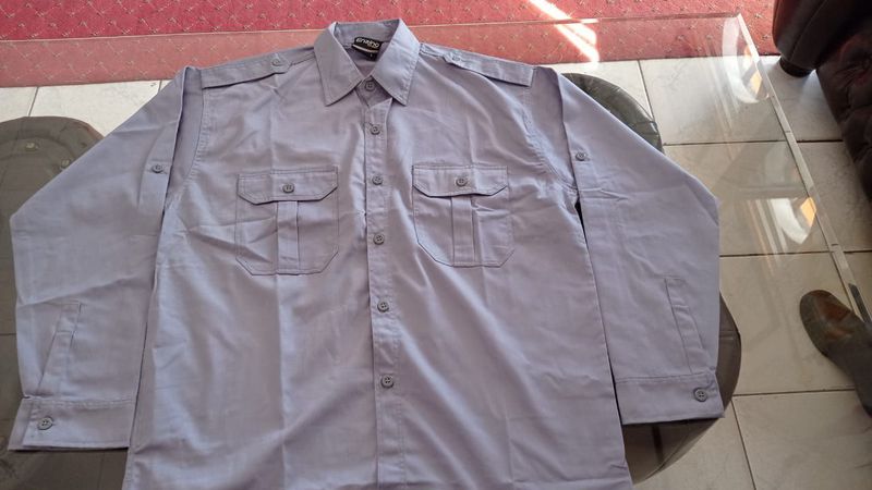 Baju lapangan lengan panjang abu2