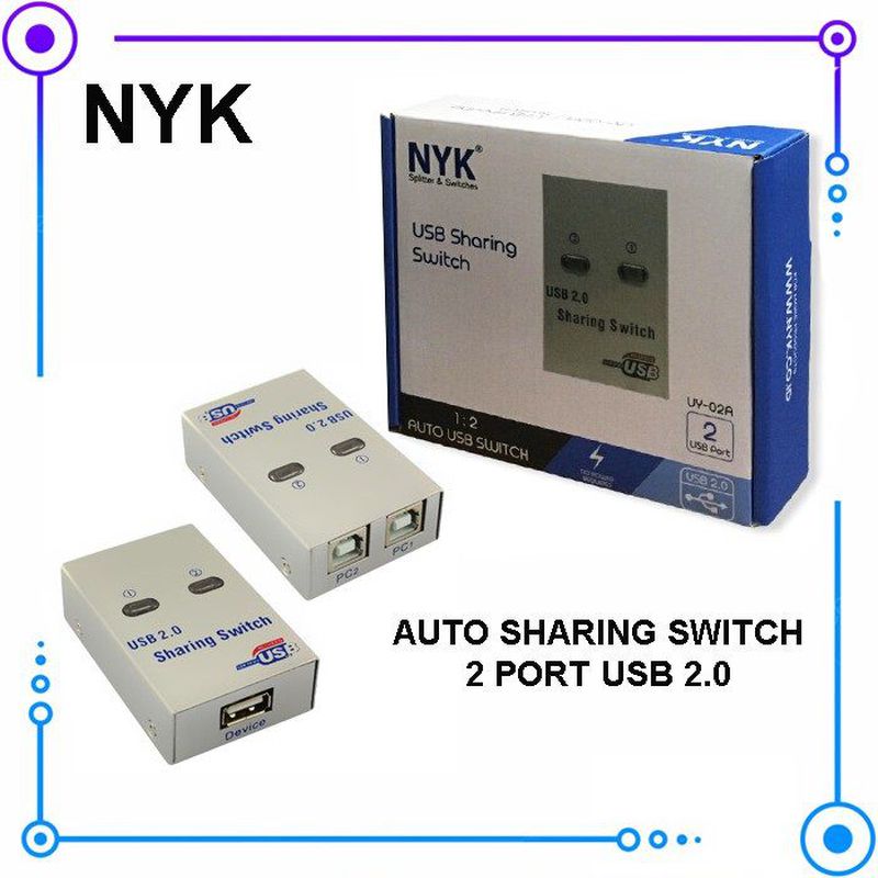 Auto Switch Usb Printer 2 Port / Port Sharing Switcher USB 2.0
