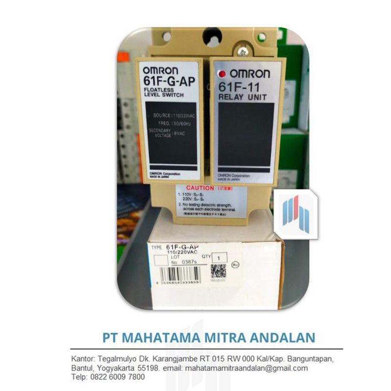 WLC Omron 61F G AP Floatless Level Switch dan 61F 11 Relay unit
