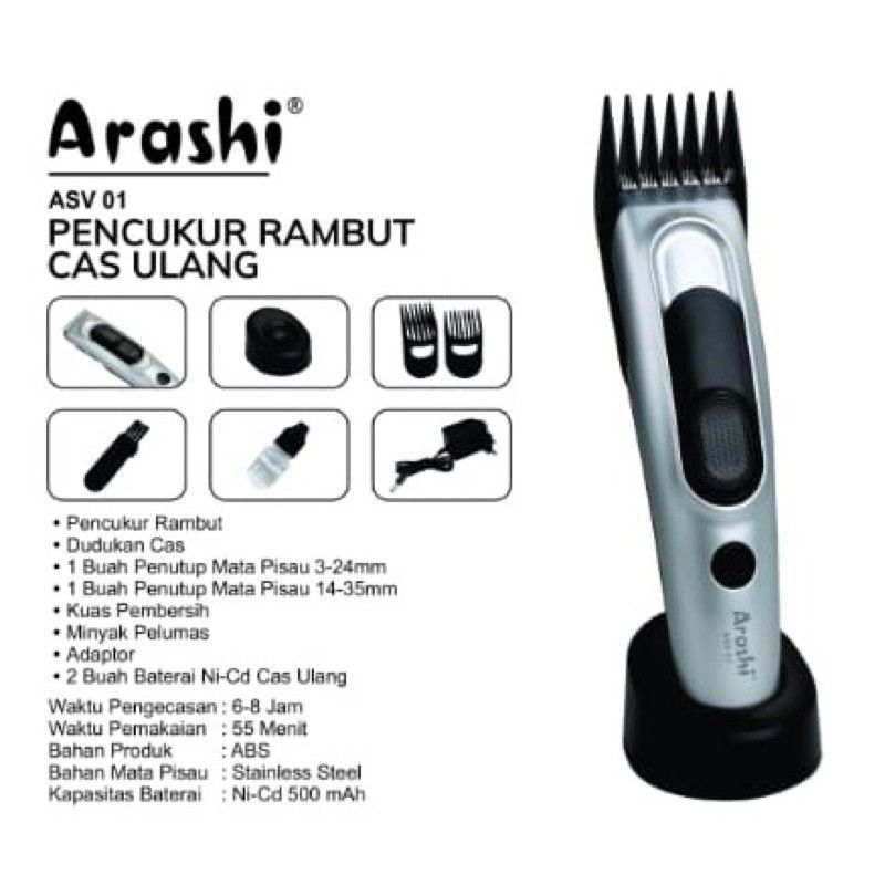Mesin Cukur Rambut Portable Arashi ASV 01
