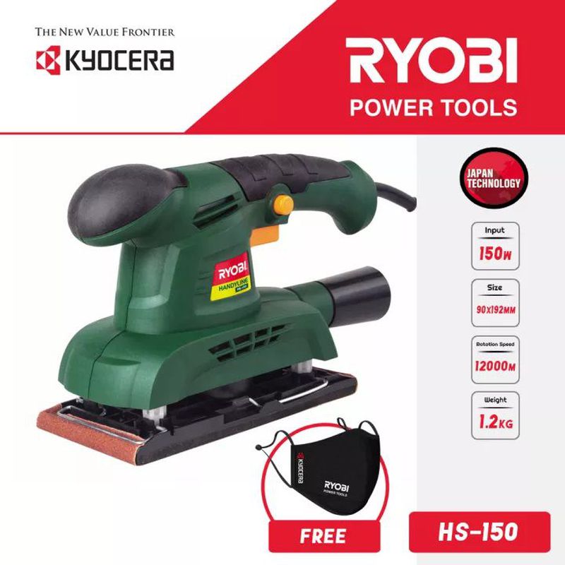 Kyocera Ryobi Orbital Sander HS 150 Mesin Amplas Genggam