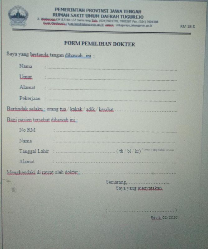 RM 28.D (Form Pemilihan Dokter)