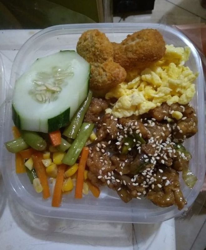 Nasi Box Rice Bowl Ayam Lada Hitam