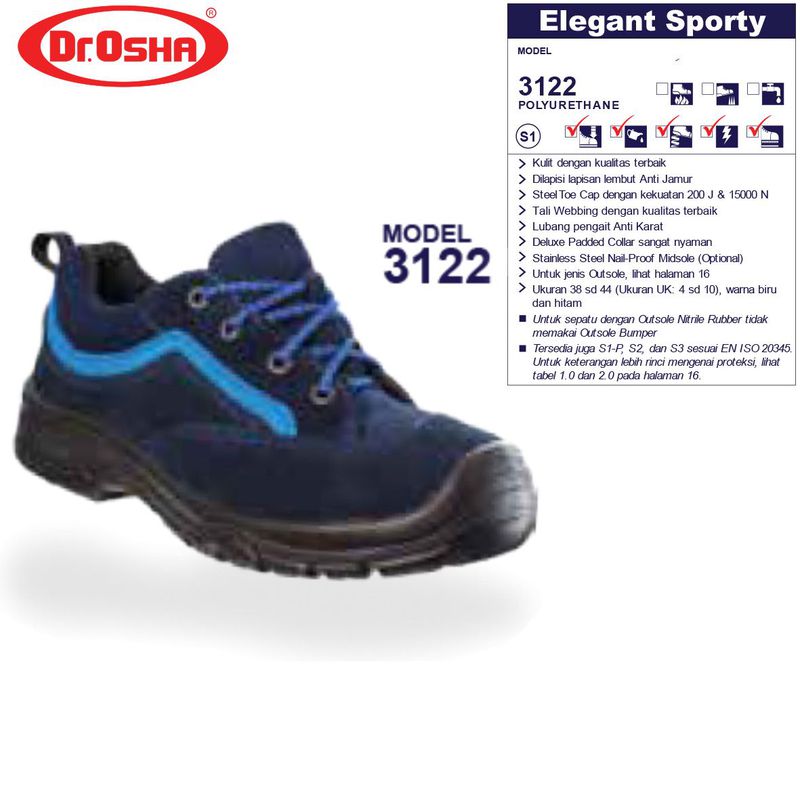 Dr Osha Safety Shoes Elegant Sporty PU Sole 3122