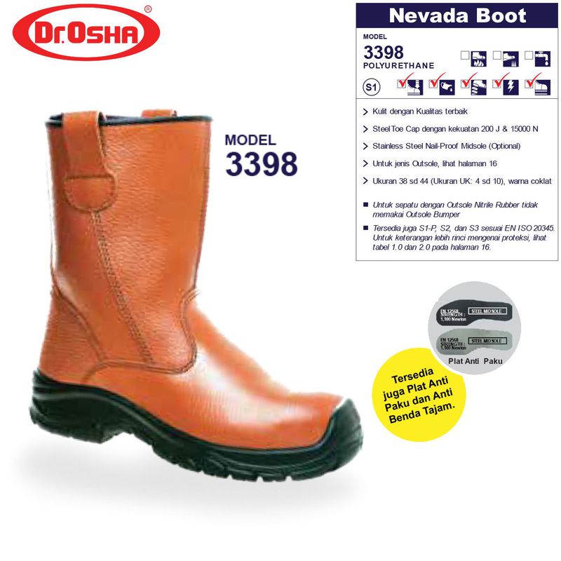 Dr Osha Safety Shoes Nevada Boot PU Sole 3398