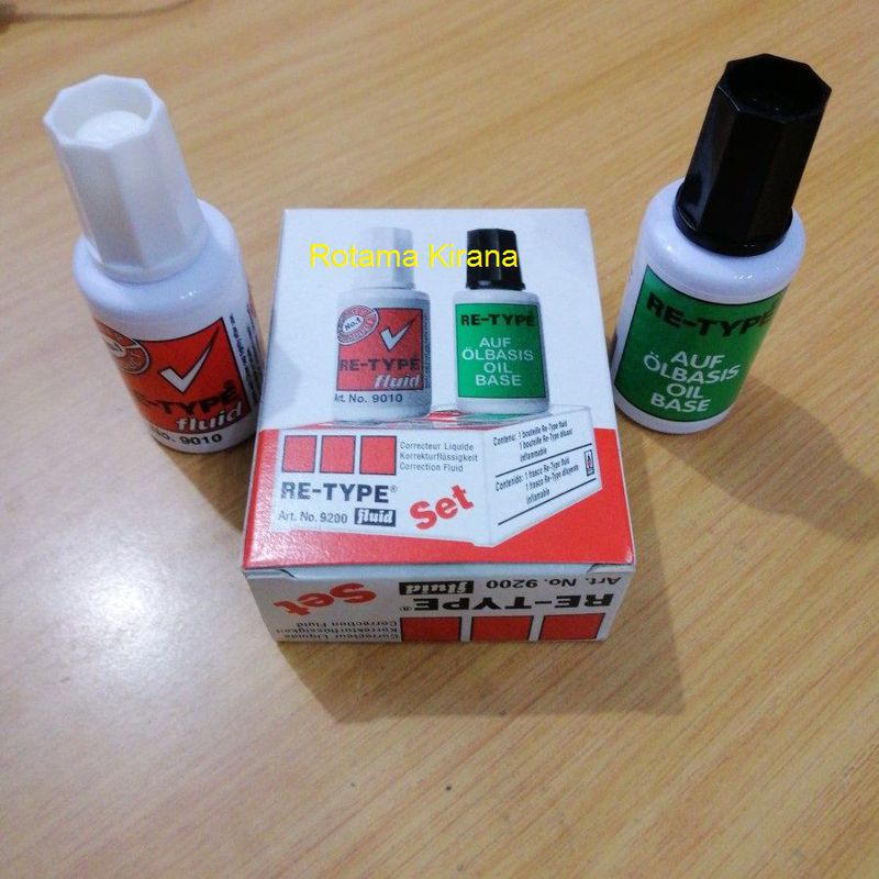 Tipe-X Cair Re-Type Set Kuas/ Correction Fluid