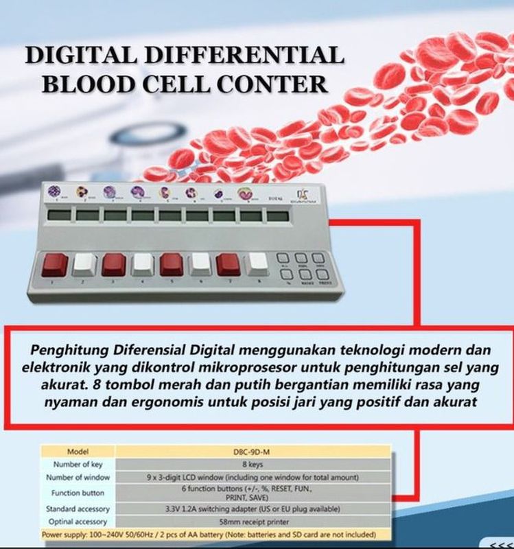 Digital Differential Blood Cell Counter 8 Key (Diffcounter)