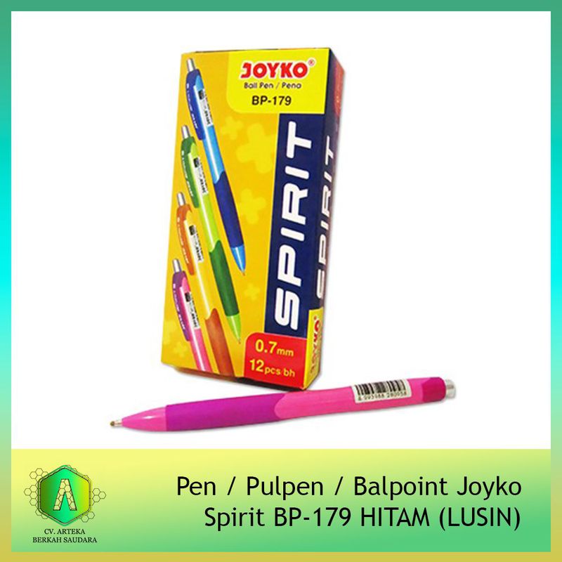 Pen / Pulpen / Balpoint Joyko Spirit BP-179 HITAM (LUSIN)