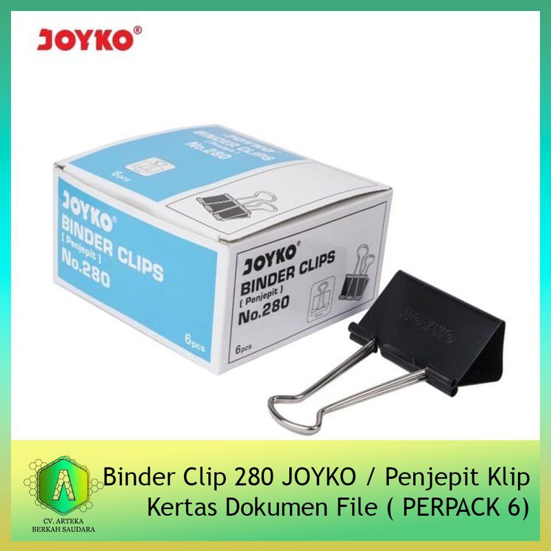Binder Clip 280 JOYKO / Penjepit Klip Kertas Dokumen File ( PERPACK 6)