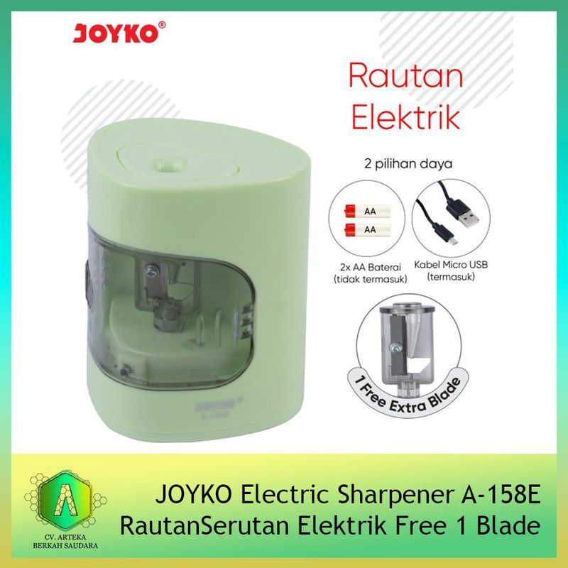 JOYKO Electric Sharpener A-158E Rautan Serutan Elektrik Free 1 Blade