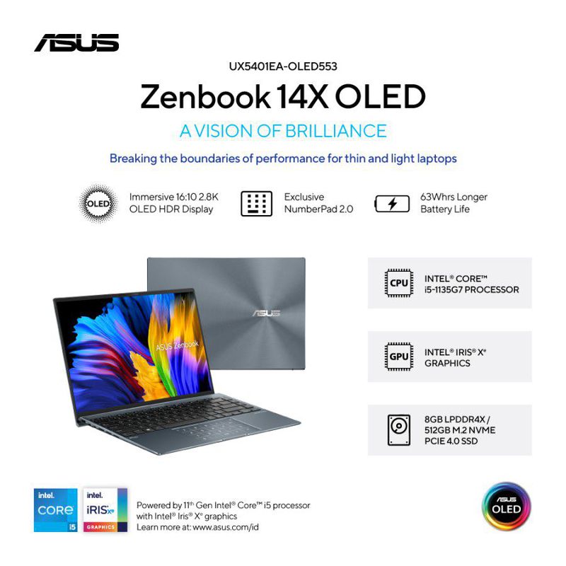 ASUS ZENBOOK 14X OLED UX5401EA - Pine Grey