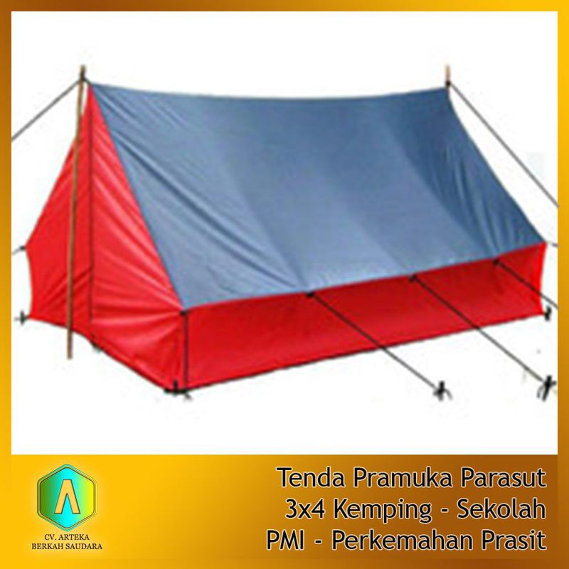 Tenda Pramuka Parasut 3x4 Kemping Sekolah Pmi Perkemahan Prasit