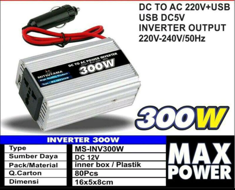 Power Inverter 300watt / Alat Perubahan Arus DC Ke AC