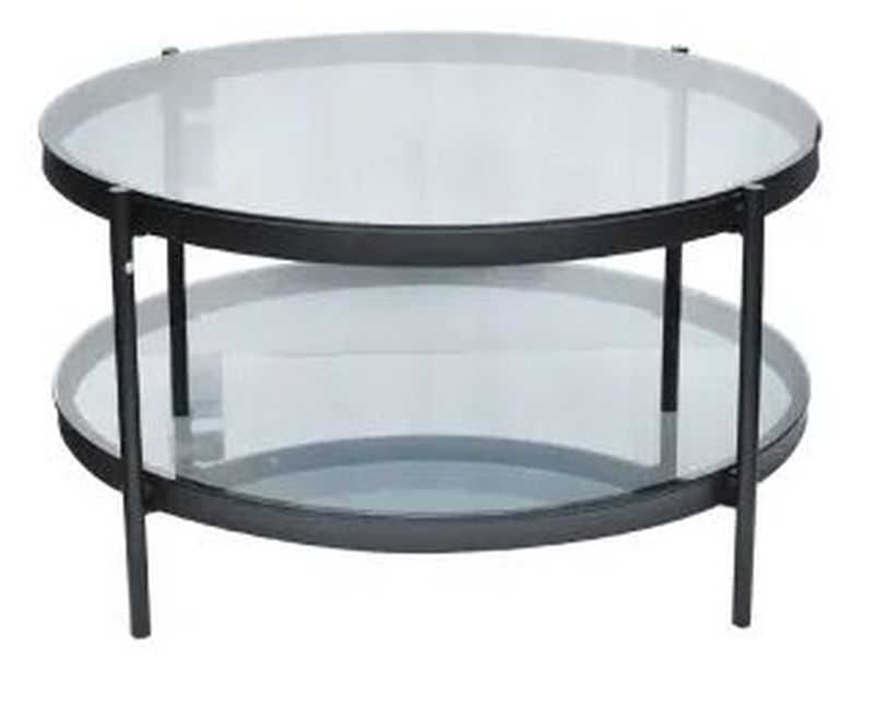 bayonne coffee table round smoked black