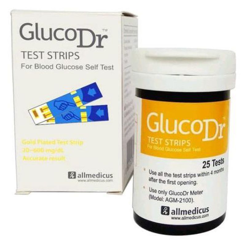 Strip Gula darah Glucodr test strips / Gluco Dr isi 25 Biosensor AGM 2100