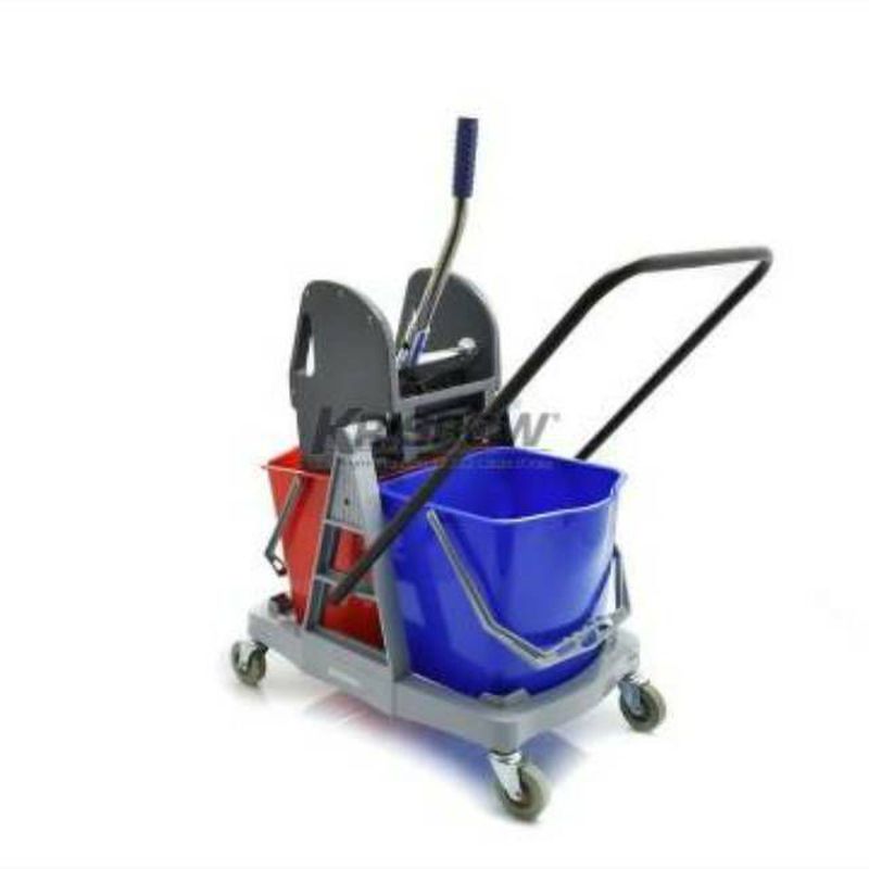 Double Bucket Wringer With 2 Pails Blue And Red Krisbow 10209059