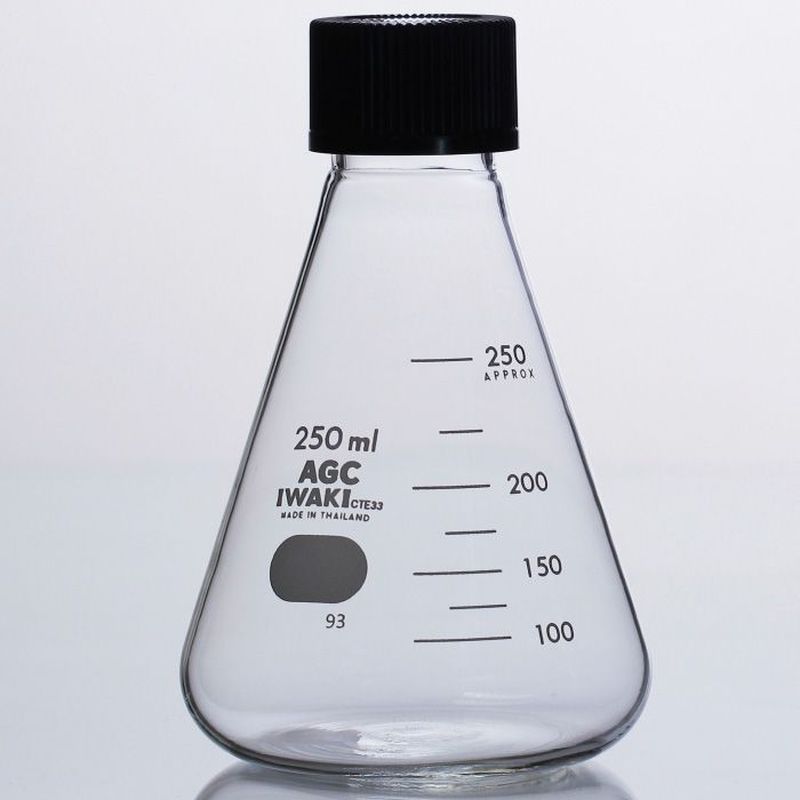 Iwaki Erlenmeyer Flask with Screw Cap 250 ml - 4985FK250-33