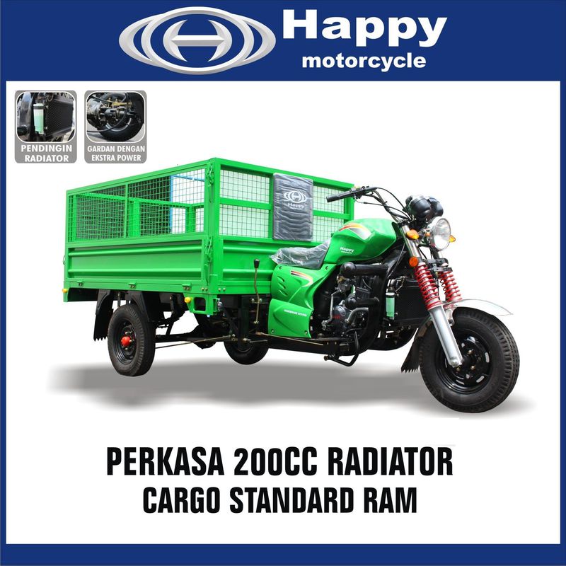 MOTOR RODA TIGA - HAPPY PERKASA 200CC RADIATOR - CARGO STANDAR RAM VIN 2023