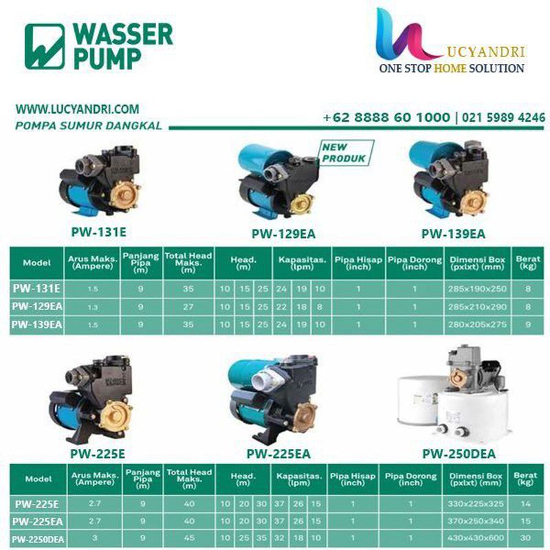 Pompa Air/Jetpam WASSER (700Watt & 30Meter & Otomatis)