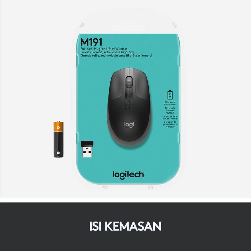 Logitech M191 Wireless Full Size Mouse