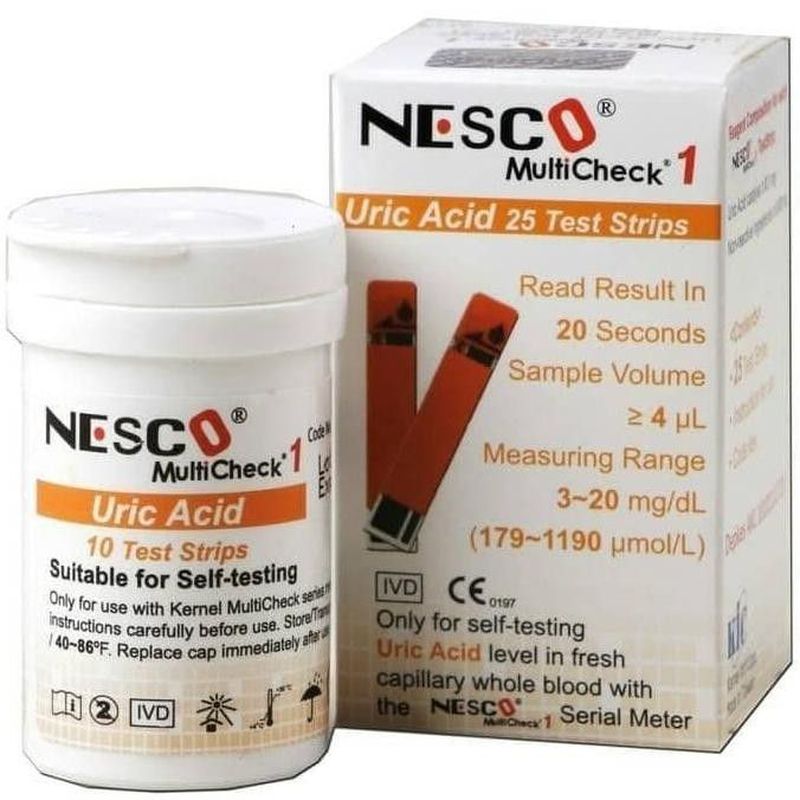 Stick Strip NESCO Uric Acid Asam Urat Box 25 Test Strip