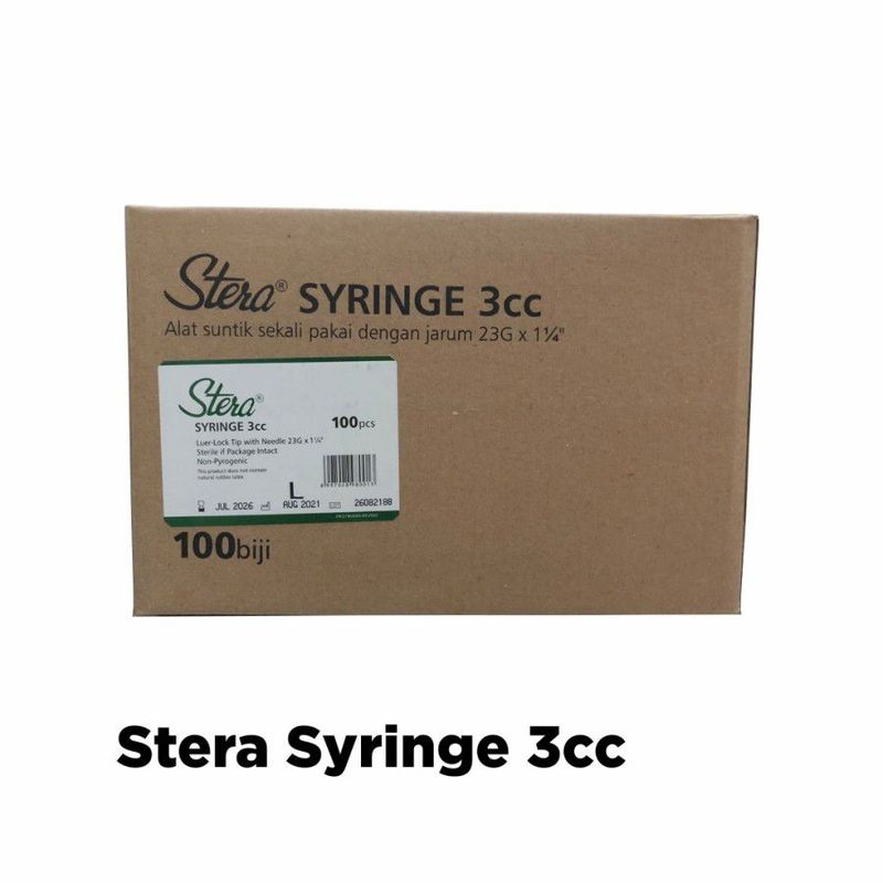 Syringe 3 cc Stera Box Isi 100 Pcs
