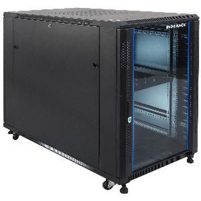 INDORACK STANDING CLOSE RACK 19INCH GLASS DOOR 11520G