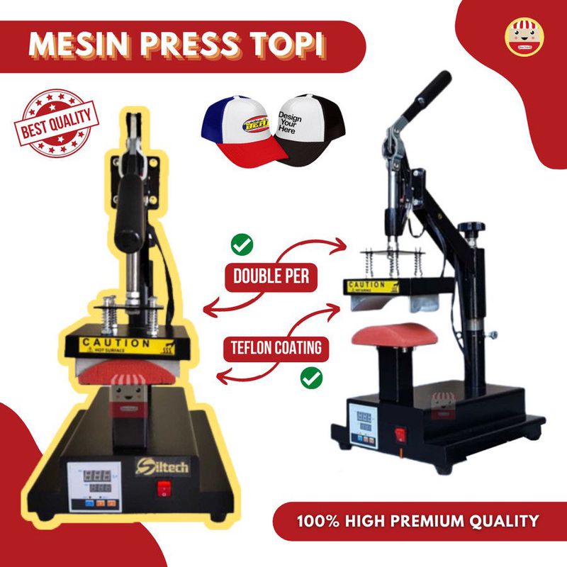 MESIN PRESS TOPI | TEFLON COATING DAN DOUBLE PER