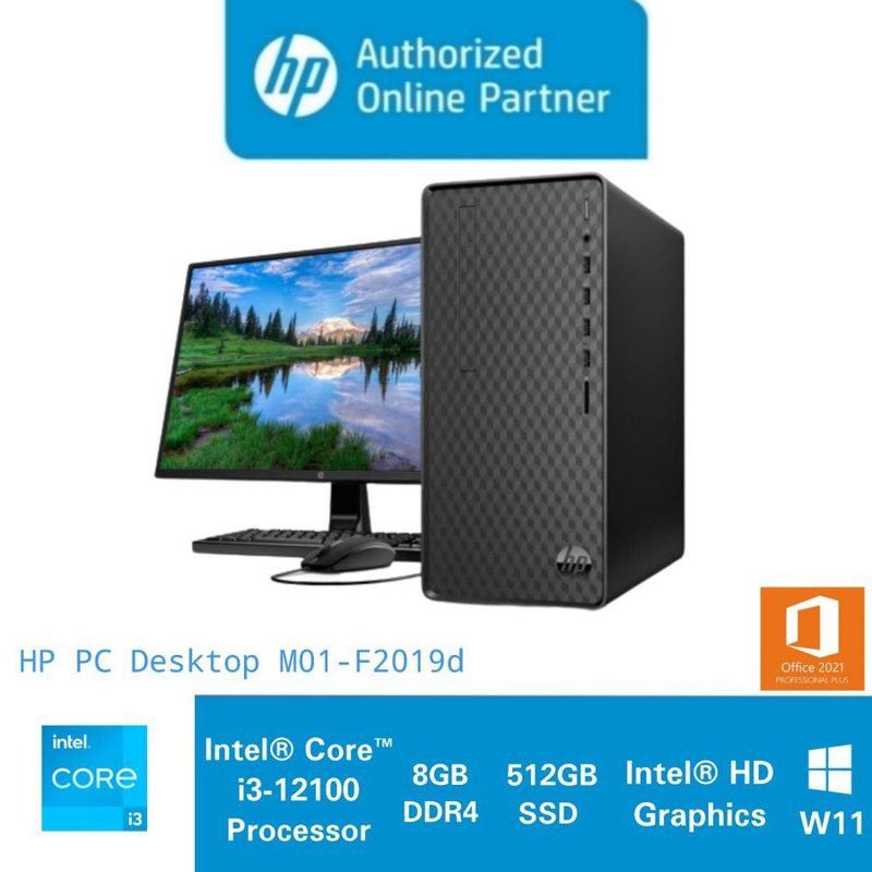 HP PC Desktop Intel Core i3 8GB 512GB