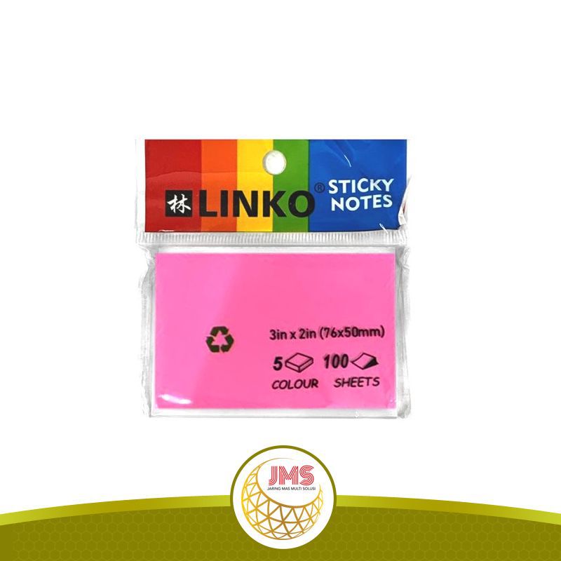 POST IT 76x50 RAINBOW LINKO BERTUMPUK