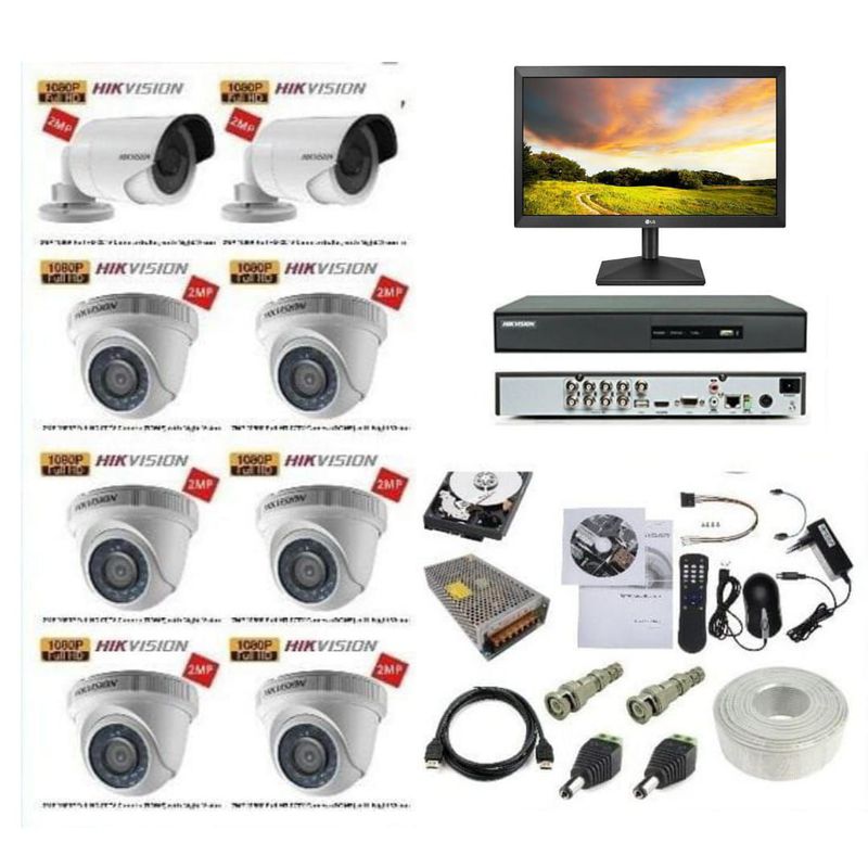 HIKVISION PAKET CCTV HIKVISION 2MP 8 CHANNEL 8 CAMERA