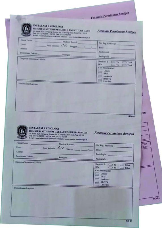 Form Permintaan Rontgen