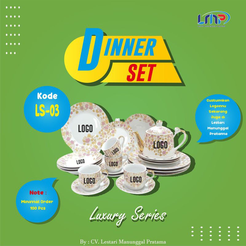merchandise souvenir dinner set - 15 custom