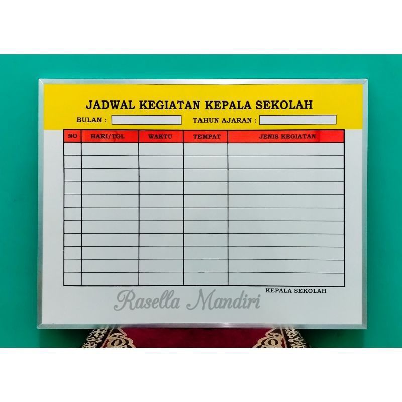 Papan Jadwal Kegiatan Papan Data Informasi Kegiatan