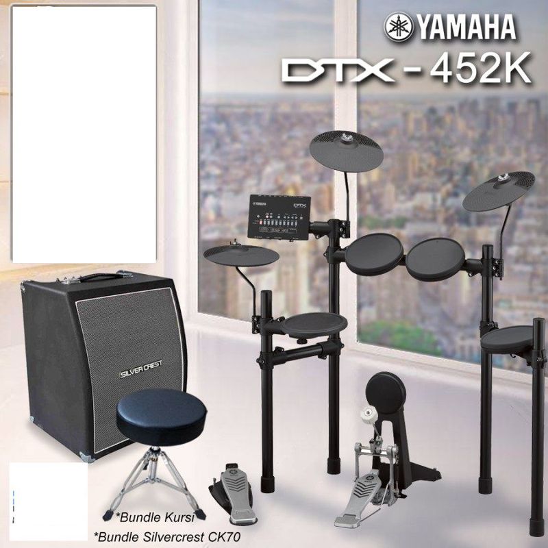 Yamaha DTX 452 Drum Elektrik COMPLETE BUNDLE 452K ALS Pro KB50