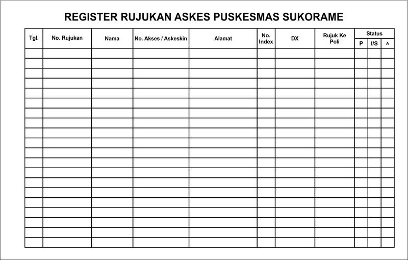 (Pre Order) Register Rujukan Askes