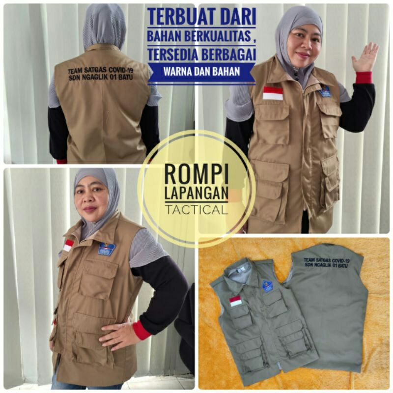 Rompi Tactical Custom Polos dan Logo Aneka Warna - XXL - Bordir