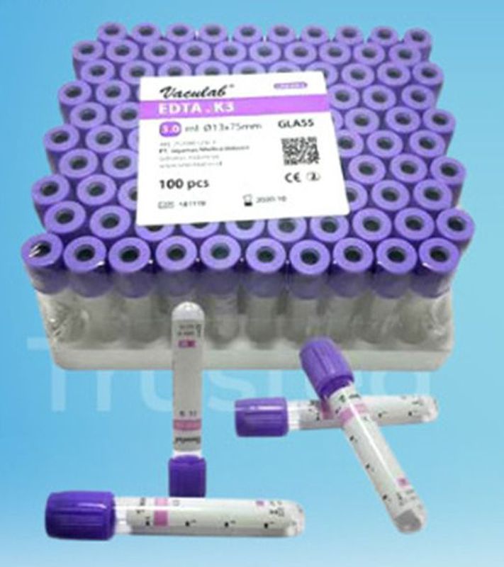 Tabung Vacutainer K3 EDTA Tutup Ungu Tabung Kaca