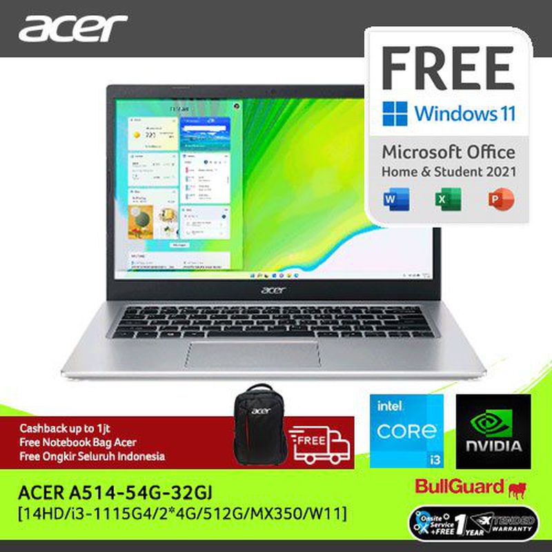 ACER ASPIRE 5 SLIM A514-54G-32GJ 14" HD I3-1115G4 RAM 8GB 512GB SSD ...