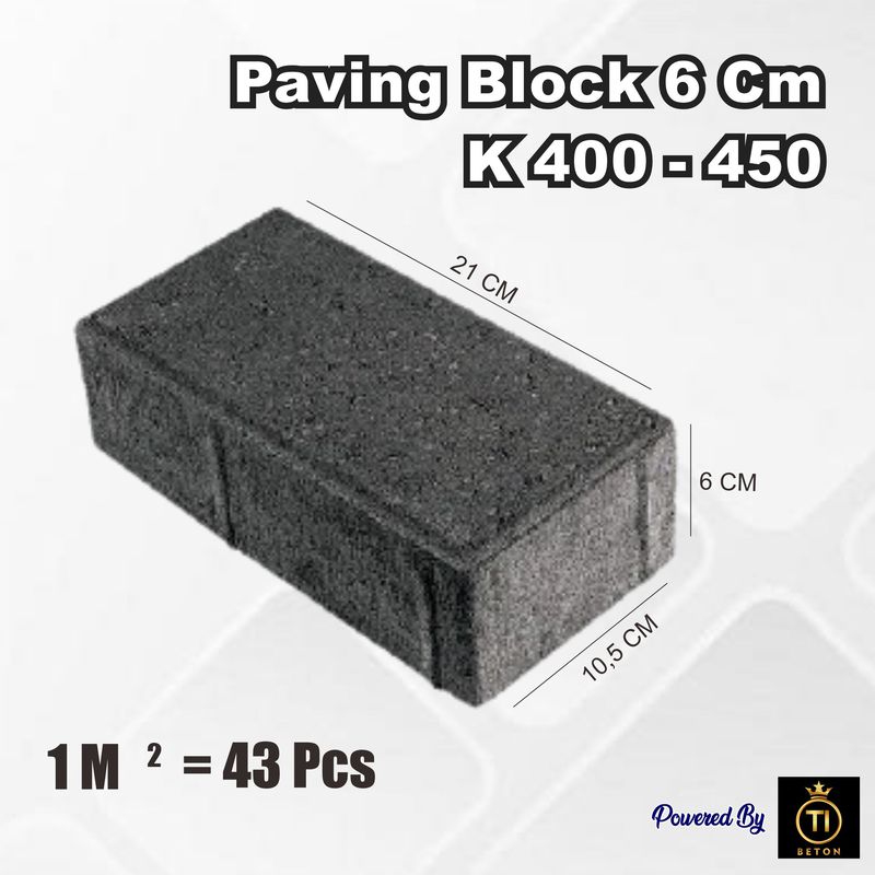 PAVING BLOCK, CONBLOCK, PAVING PERSEGI, PAVING BLOCK 6 CM K 400 - 450